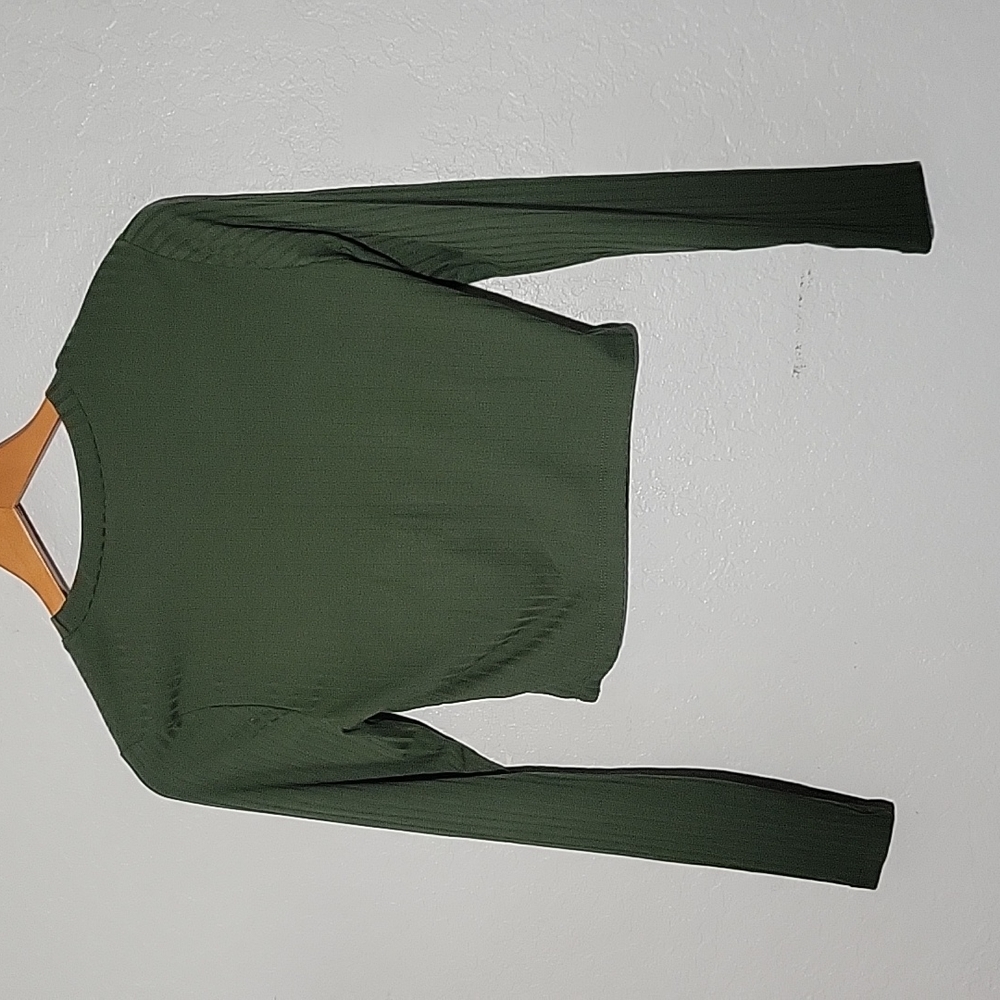 LILLY ROSE Small Ribbed Olive Crop - Picture 3 of 10